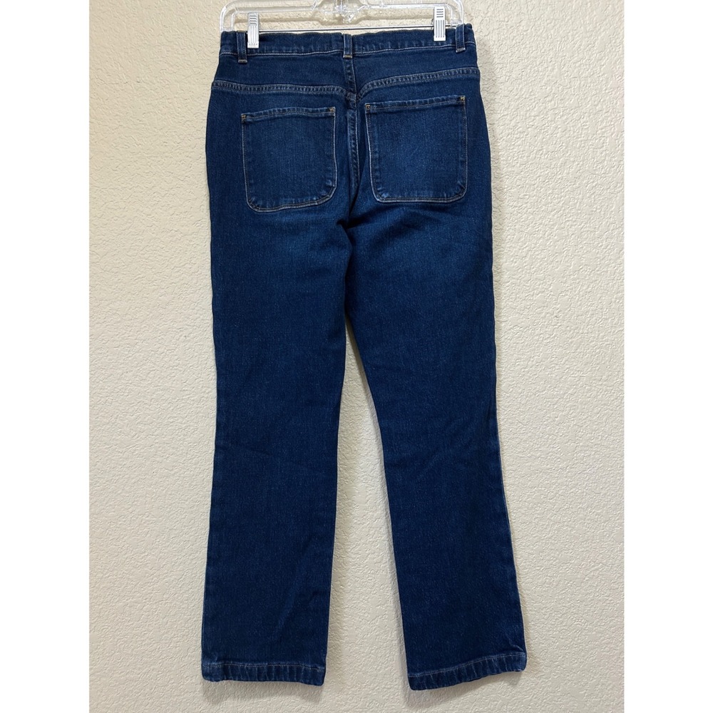 Frame 28 Waldane High Rise Straight Leg Jeans Indigo Blue Western Yoke Dolly